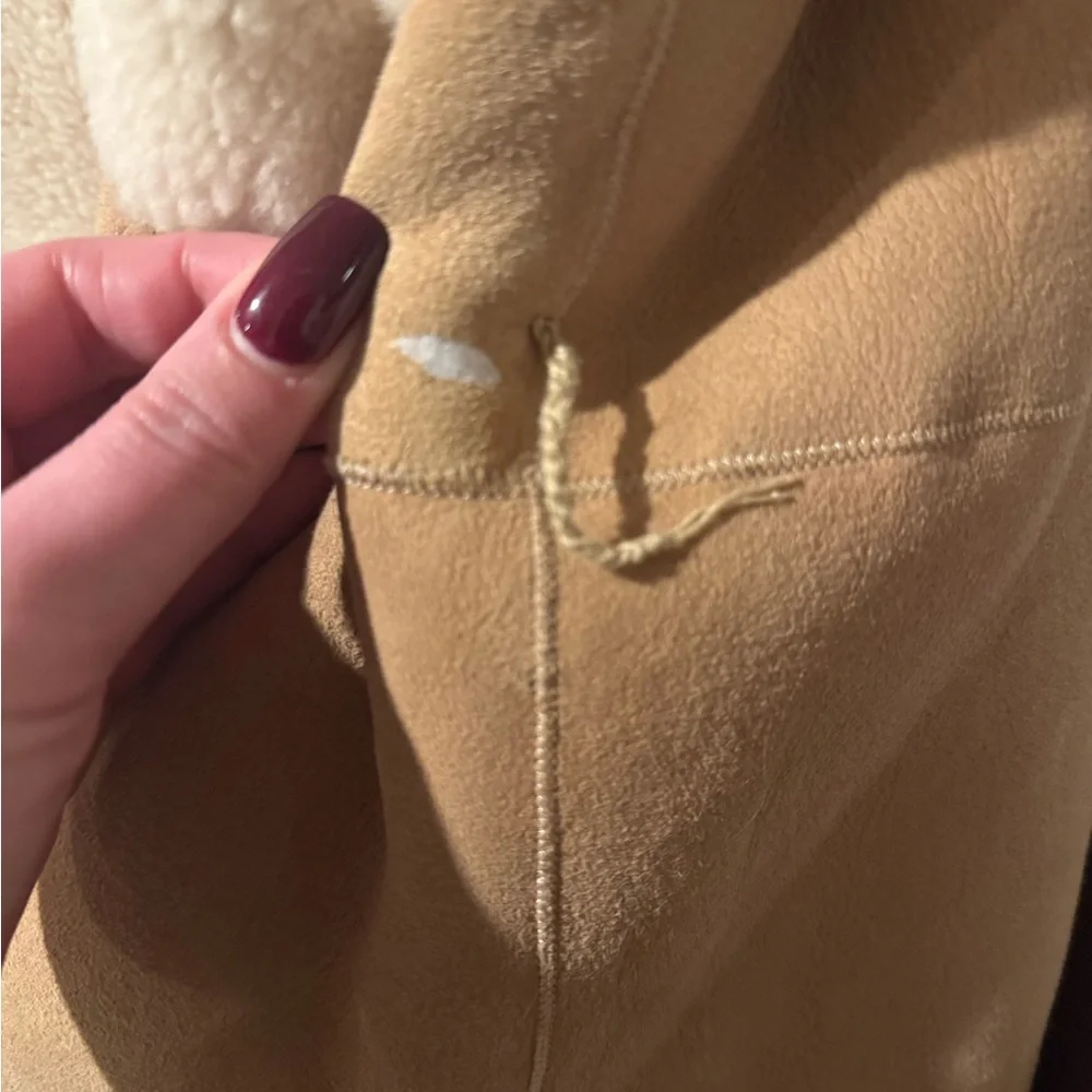 NWT Massimo Dutti Women's Tan Shearling Coat - Picture 6 of 7